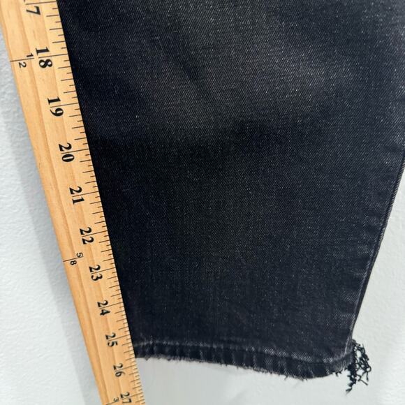 Abercrombie & Fitch The Mom High Rise Straight Distressed Black Jeans 29/8R - Picture 4 of 7